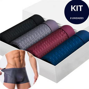 Kit Cuecas Boxers Premium John Karlo - Fibra de Bambu - 8 Unidades (Sai por R$31,10 cada)