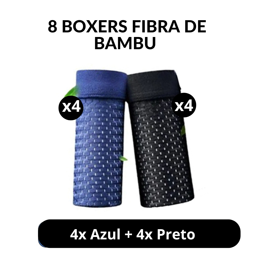 Kit Cuecas Boxers Premium John Karlo - Fibra de Bambu - 8 Unidades (Sai por R$31,10 cada)