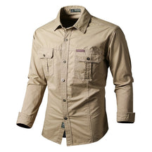 Camisa Comprida Military Com Bolsos, Botões  e Design Único Original (Você Ganha Um Relógio A Prova D'Água de Brinde)